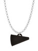 Acrylic 3/4" Black Megaphone Charm Necklace