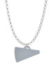 Acrylic 3/4" Silver Tone Megaphone Charm Necklace