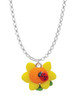 Fimo Clay Sunflower with Ladybug Charm Necklace
