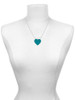Acrylic 1" Teal Heart Charm Necklace