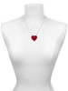 Acrylic 1" Maroon Heart Charm Necklace