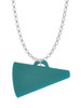 Acrylic 1.25" Teal Megaphone Charm Necklace