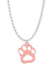 Acrylic Small Paw Light Pink Charm Necklace