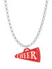 Acrylic 3/4" Red Cheer Megaphone Charm Necklace