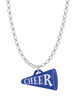 Acrylic 3/4" Royal Blue Cheer Megaphone Charm Necklace