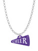 Acrylic 3/4" Purple Cheer Megaphone Charm Necklace