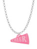 Acrylic 3/4" Hot Pink Cheer Megaphone Charm Necklace