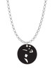 Acrylic Small Black Disc Volleyball Player Charm Necklace