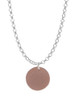Acrylic 1/2" Disc Rose Gold Tone Charm Necklace