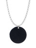 Acrylic 7/8" Disc Black Charm Necklace