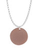 Acrylic 7/8" Disc Rose Gold Tone Charm Necklace