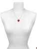 Resin Red Puffy Heart Charm Necklace