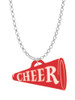 Acrylic 1.25" Red Cheer Megaphone Charm Necklace