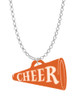 Acrylic 1.25" Orange Cheer Megaphone Charm Necklace