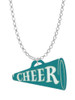 Acrylic 1.25" Teal Cheer Megaphone Charm Necklace