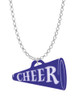 Acrylic 1.25" Navy Cheer Megaphone Charm Necklace