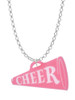 Acrylic 1.25" Pink Cheer Megaphone Charm Necklace