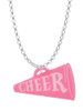 Acrylic 1.25" Hot Pink Cheer Megaphone Charm Necklace