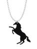Acrylic 1.5 Black Horse Charm Necklace