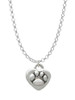 Mini Heart with Paw Charm Necklace