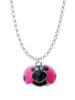 Resin Hot Pink & Black Ladybug Sweetie Charm Necklace