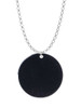 Acrylic 1 1/8" Disc Black Charm Necklace