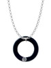 Acrylic 7/8" Ring with 4mm Crystal Black Charm Necklace