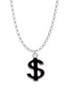 Black Dollar Sign Charm Necklace
