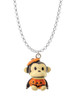 Resin Monkey in Pumpkin Costume Charm Necklace