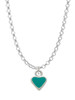 Mini Two Sided Teal Heart Charm Necklace