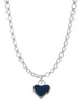 Mini Two Sided Blue Heart Charm Necklace