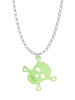 Acrylic Small Lime Green Skull Charm Necklace