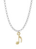 Mini Gold Tone Eighth Note Charm Necklace