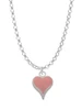 Small Long Pink Heart Charm Necklace