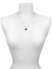 Good Luck Horseshoe with Green Four Leaf Clover Charm Necklace