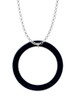 Acrylic 1 1/2" Ring Black Charm Necklace