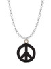 Acrylic Small Black Peace Sign Charm Necklace