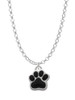 Small Black Paw Charm Necklace