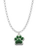 Small Green Paw Charm Necklace