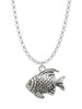 Antiqued Fish Charm Necklace