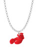 Resin Curved Red Lobster Charm Necklace