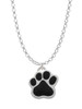 Large Black Paw Charm Necklace