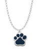 Large Navy Blue Paw Charm Necklace