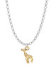 Gold Tone Mini Giraffe Charm Necklace