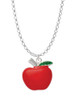 Large Red Apple Charm Necklace
