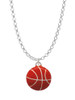 Large Enamel Basketball Charm Necklace