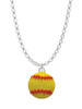 Large Optic Yellow Softball Charm Necklace
