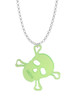 Acrylic Large Lime Green Skull Charm Necklace