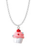 Resin White Cupcake with Pink Frosting Charm Necklace