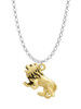 Gold Tone 3-D Lion Charm Necklace